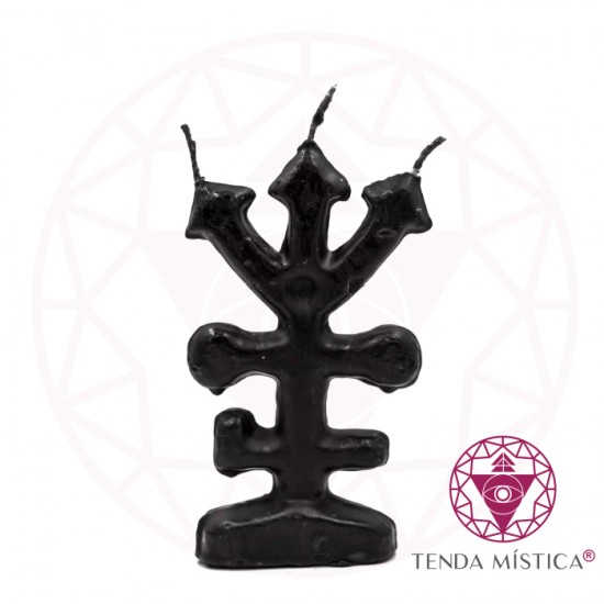 Vela De Figura 15cm Tridente de Exú Preto Vela De Figura 15cm Tridente de Exú Preto